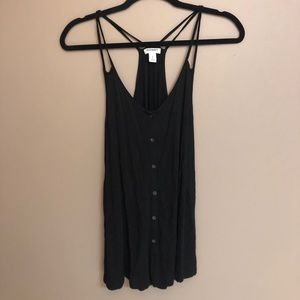 black button down tank top